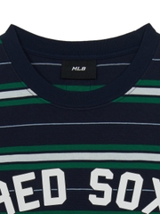 Áo Thun MLB Varsity Stripe Overfit Short Sleeve T-Shirt Boston Red Sox Navy