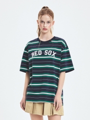 Áo Thun MLB Varsity Stripe Overfit Short Sleeve T-Shirt Boston Red Sox Navy