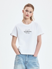 Áo Thun MLB Women's Varsity Logo Comfortable Fit Short Sleeve T-Shirt New York Yankees White