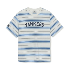 Áo Thun MLB Varsity Stripe Overfit Short Sleeve T-Shirt New York Yankees Ivory
