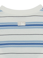 Áo Thun MLB Varsity Stripe Overfit Short Sleeve T-Shirt New York Yankees Ivory