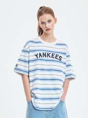 Áo Thun MLB Varsity Stripe Overfit Short Sleeve T-Shirt New York Yankees Ivory