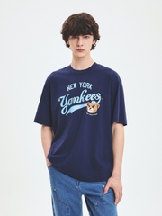 Áo Thun MLB Letter Mega Bear Overfit Short Sleeve T-Shirt New York Yankees Navy