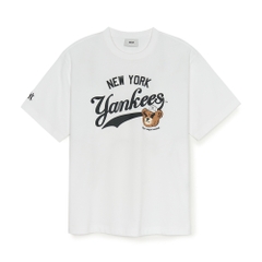 Áo Thun MLB Letter Mega Bear Overfit Short Sleeve T-Shirt New York Yankees White