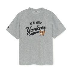 Áo Thun MLB Letter Mega Bear Overfit Short Sleeve T-Shirt New York Yankees Grey
