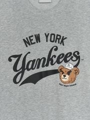 Áo Thun MLB Letter Mega Bear Overfit Short Sleeve T-Shirt New York Yankees Grey