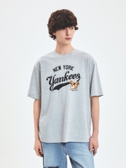 Áo Thun MLB Letter Mega Bear Overfit Short Sleeve T-Shirt New York Yankees Grey