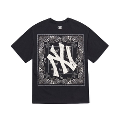 Áo Thun MLB Paisley Back Logo New York Yankees Black