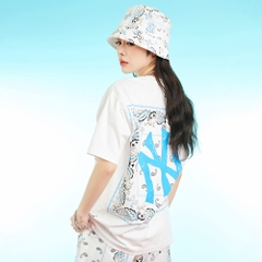 Áo Thun MLB Paisley Back Logo New York Yankees L.Blue