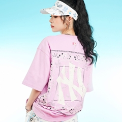 Áo Thun MLB Paisley Back Logo New York Yankees Pink