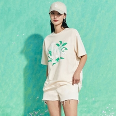 Áo Thun MLB Palm Tree Overfit LA Dodgers Cream