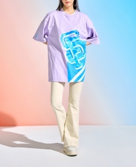 Áo thun MLB Pop Art Graphic Mega Overfit Short Sleeve San Francisco L.Lavender