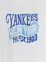 Áo Thun MLB Summer Letter Graphic Overfit Short Sleeve T-Shirt New York Yankees White