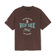 Áo Thun MLB Varsity Vintage Color Graphic Overfit Short Sleeve T-Shirt Boston Red Sox Brown