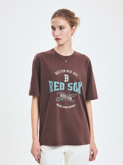 Áo Thun MLB Varsity Vintage Color Graphic Overfit Short Sleeve T-Shirt Boston Red Sox Brown