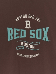 Áo Thun MLB Varsity Vintage Color Graphic Overfit Short Sleeve T-Shirt Boston Red Sox Brown