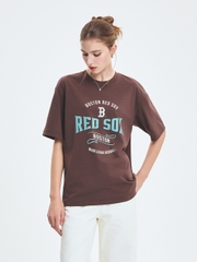 Áo Thun MLB Varsity Vintage Color Graphic Overfit Short Sleeve T-Shirt Boston Red Sox Brown