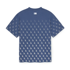 Áo Thun MLB Vintage Mono Full-Panel Pattern Overfit Short-Sleeve T-Shirt LA Dodgers Indigo