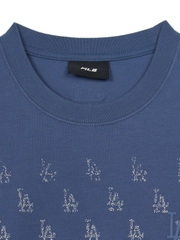Áo Thun MLB Vintage Mono Full-Panel Pattern Overfit Short-Sleeve T-Shirt LA Dodgers Indigo