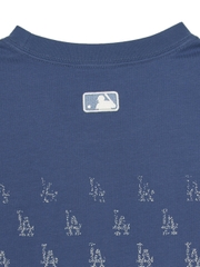 Áo Thun MLB Vintage Mono Full-Panel Pattern Overfit Short-Sleeve T-Shirt LA Dodgers Indigo