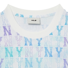 Áo thun MLB Water Monogram Full Pattern Short Sleeve New York Yankees White