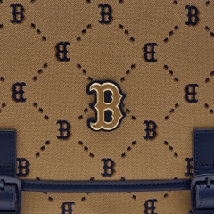 Balo MLB Korea Diamond Monogram Jacquard Cute Bear Boston Red Sox Beige