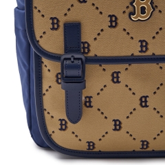 Balo MLB Korea Diamond Monogram Jacquard Cute Bear Boston Red Sox Beige