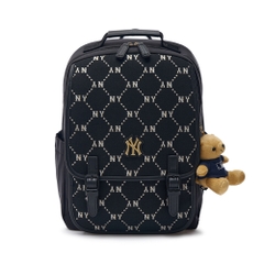 Balo MLB Korea Diamond Monogram Jacquard Cute Bear New York Yankees Black