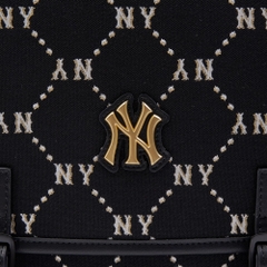 Balo MLB Korea Diamond Monogram Jacquard Cute Bear New York Yankees Black