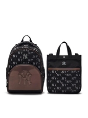 Balo MLB [KIDS] Lux Monogram School Bag New York Yankees Black