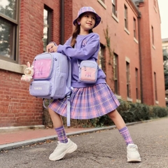 Balo MLB [KIDS] Backpack Children's School Bag Set New York Yankees Violet