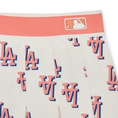 Váy MLB Women's Classic Monogram Front Pattern Pleated Skirt LA Dodgers Cream