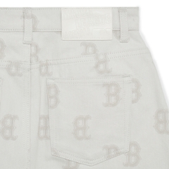 Váy MLB Women's Classic Monogram Jacquard Denim Skirt Boston Red Sox Cream