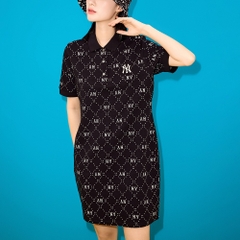 Đầm MLB Diamond Monogram Jacquard Collar New York Yankees Black
