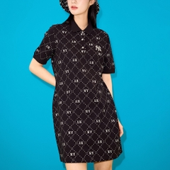 Đầm MLB Diamond Monogram Jacquard Collar New York Yankees Black