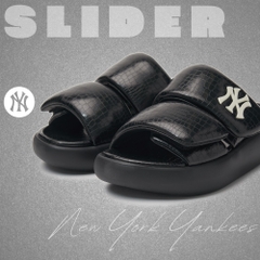Dép MLB Korea Base Slide Lux New York Yankees Black