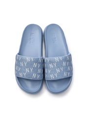 Dép MLB Mounder Denim Monogram Slide New York Yankees Blue