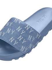 Dép MLB Mounder Denim Monogram Slide New York Yankees Blue
