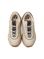 Giày MLB Korea BigBall Chunky Embo Mono New York Yankees Ivory