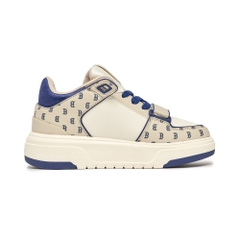 Giày MLB Cổ Cao Korea Chunky Liner Mid Classic Monogram Boston Red Sox L.Beige