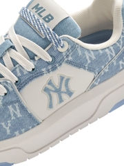 Giày MLB Korea Chunky Liner Denim Mono SL New York Yankees Blue