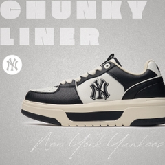 Giày MLB Korea Chunky Liner SL Saffiano New York Yankees Black