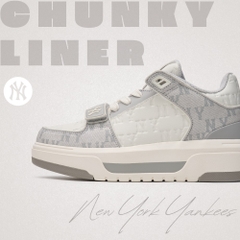 Giày MLB Cổ Cao Chunky Liner Mid Classic Monogram New York Yankees Gray