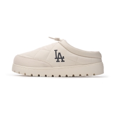 Giày MLB Korea Plush Quilted Mule LA Dodgers Cream