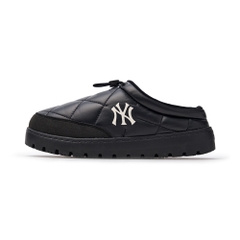 Giày MLB Korea Plush Quilted Mule New York Yankees Black