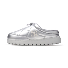 Giày MLB Korea Plush Quilted Mule New York Yankees Grey