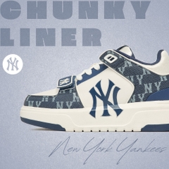 Giày MLB Cổ Cao Chunky Liner Mid Denim New York Yankees D.Navy