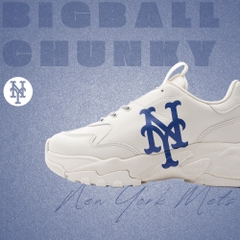 Giày MLB Korea BigBall Chunky A New York Mets Off White