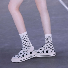 Giày MLB Mule Fleece Monogram New York Yankees Cream