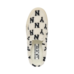 Giày MLB Mule Fleece Monogram New York Yankees Cream